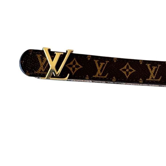 Louis Vuitton Monogram  LV Iconic Gold IV Initials Buckle  Leather Belt One Size - Picture 10 of 14